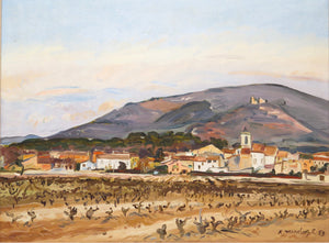 "Vue de Garéoult, Var" 1983 by Robert Mendoze (French, 1930-2014)