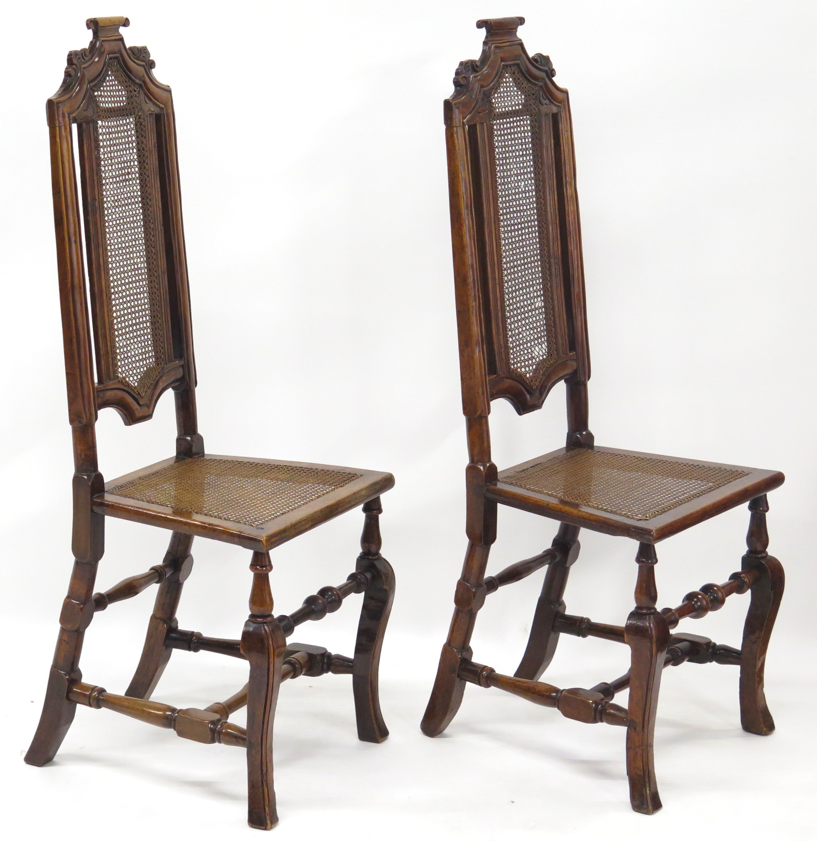 A Pair of William and Mary Walnut Side Chairs