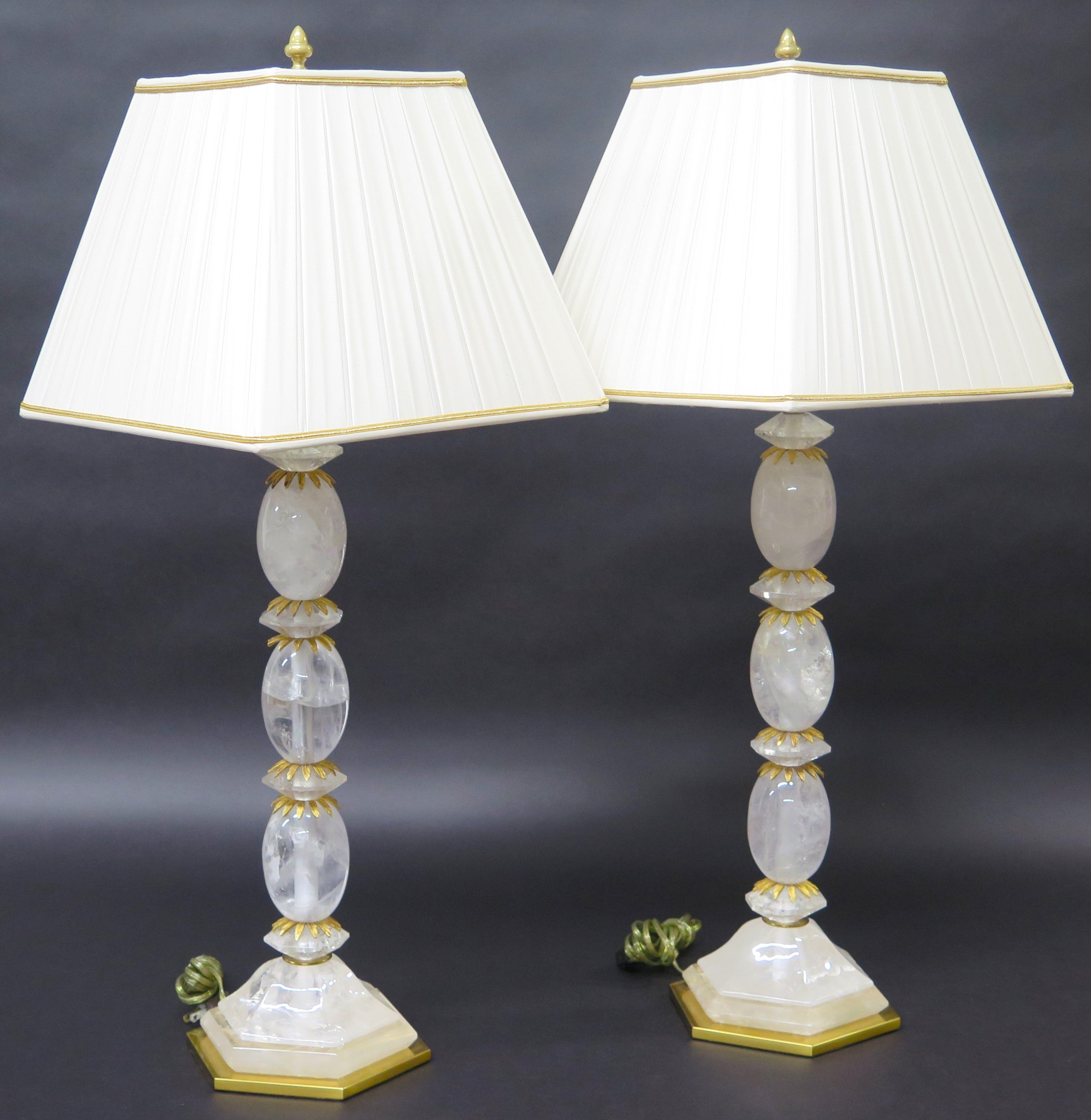 A Pair of Rock Crystal Lamps