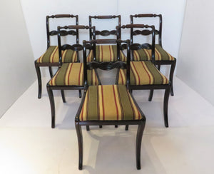 Set of ( 6 ) English Regency Mahogany Chairs