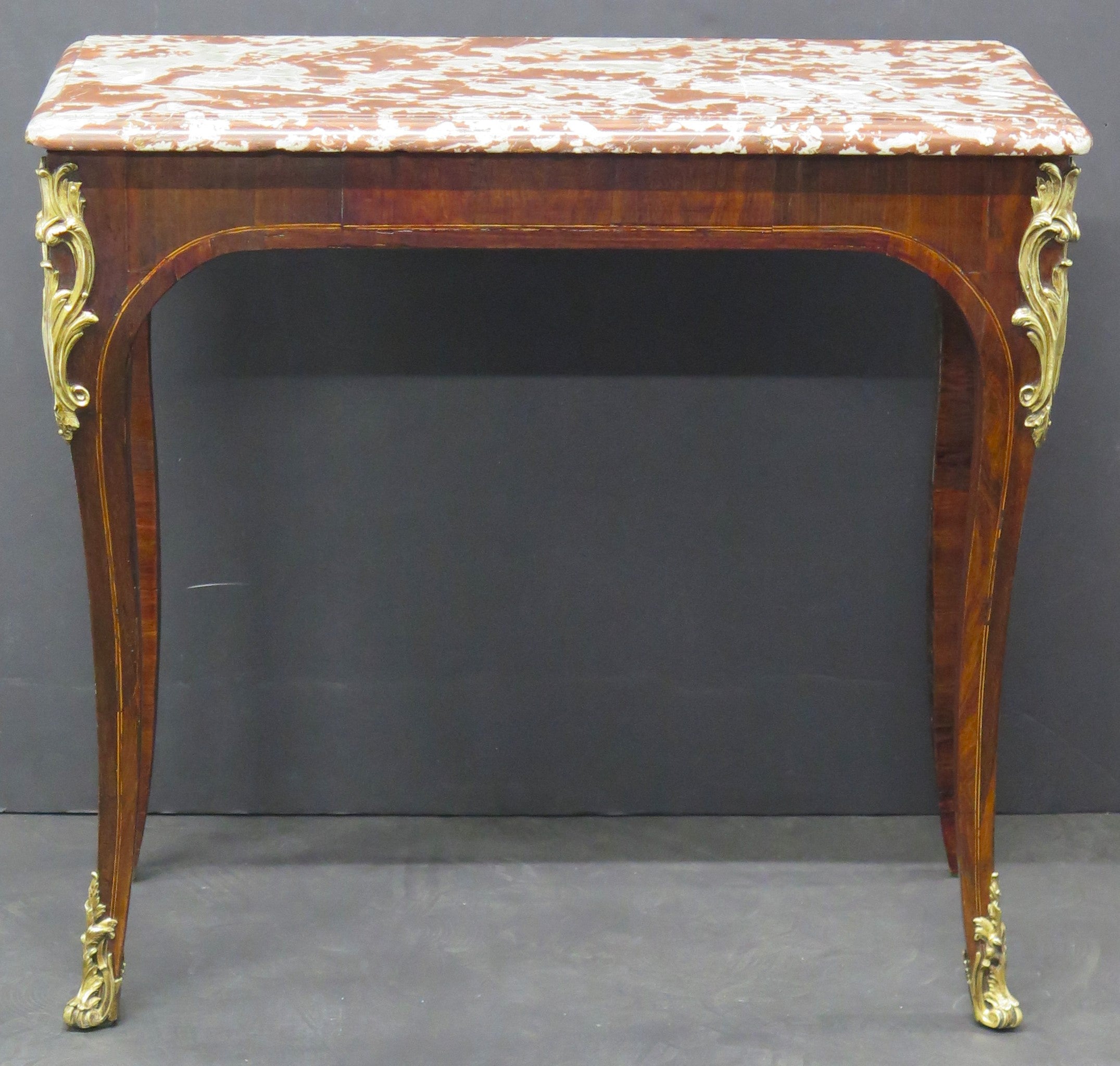 A Small Louis XV Marble Topped Console Table