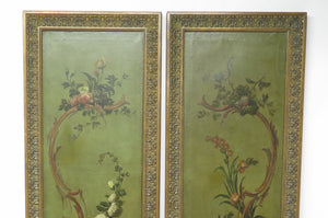 Pair of Tall Painted Panels