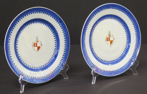Pair of Chinese Export Armorial Plates / Marsh Family, Circa 1790
