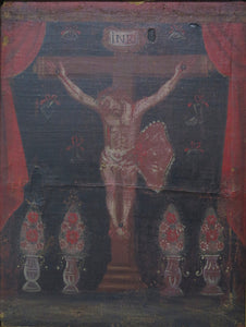 18th Century Spanish Colonial Oil on Canvas Painting
