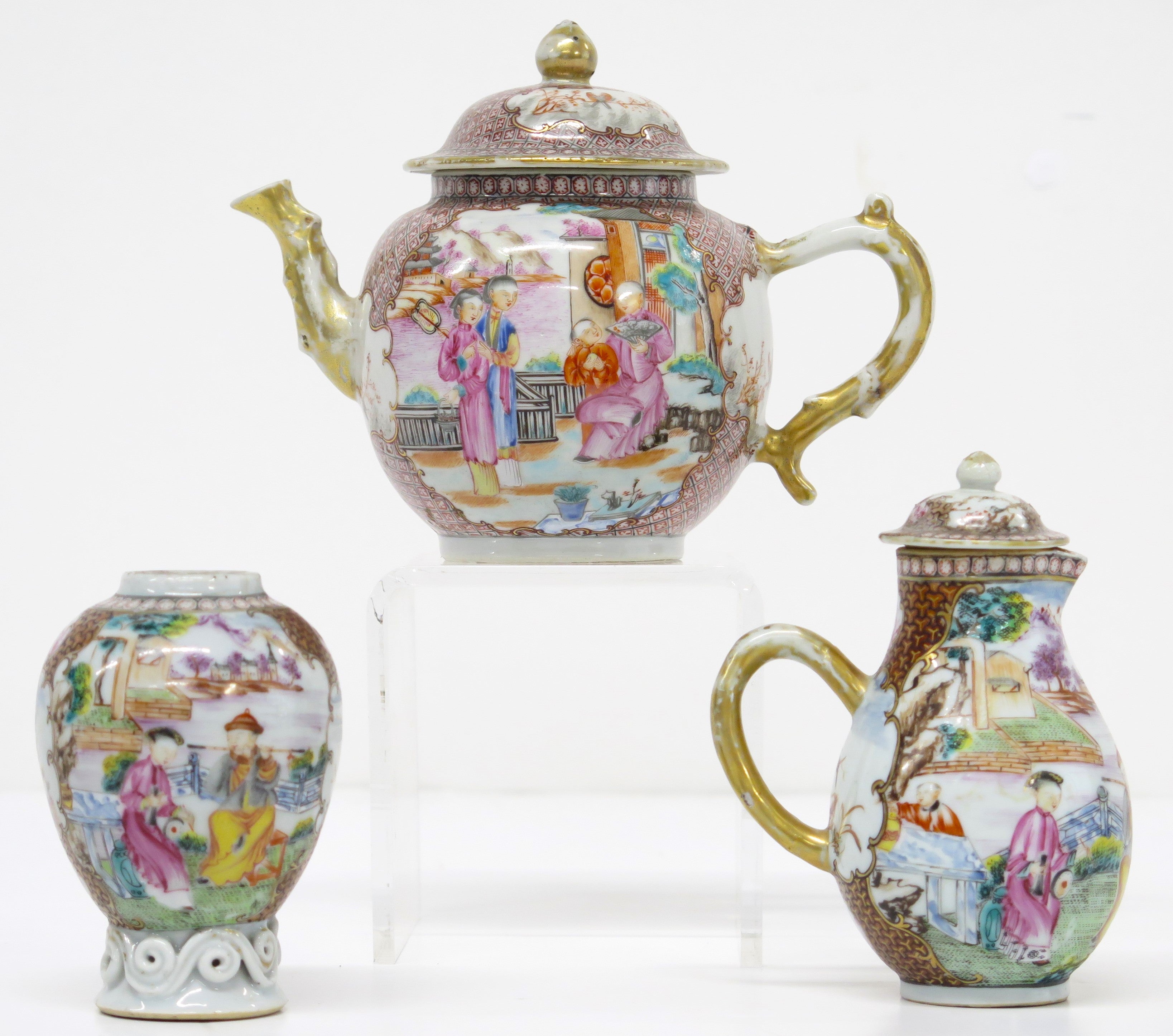 Chinese Export Tea Set, Rockefeller Pattern