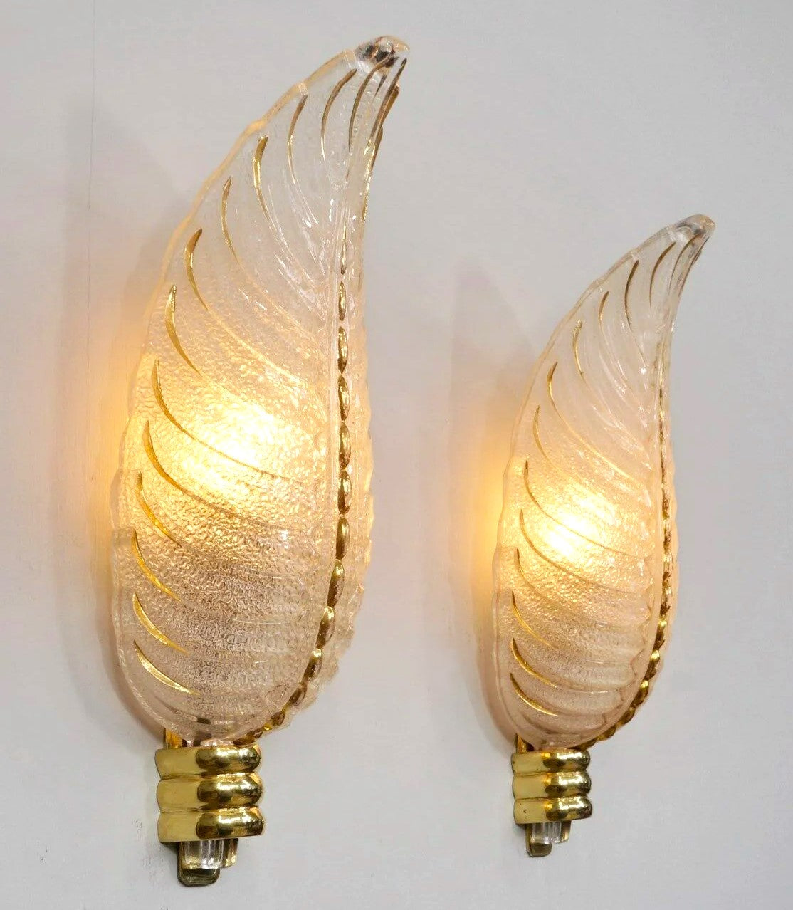 A Pair Signed Frosted Glass and Bronze Sconces by Ezan and Petitot