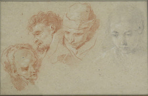 Study of Four Male Heads