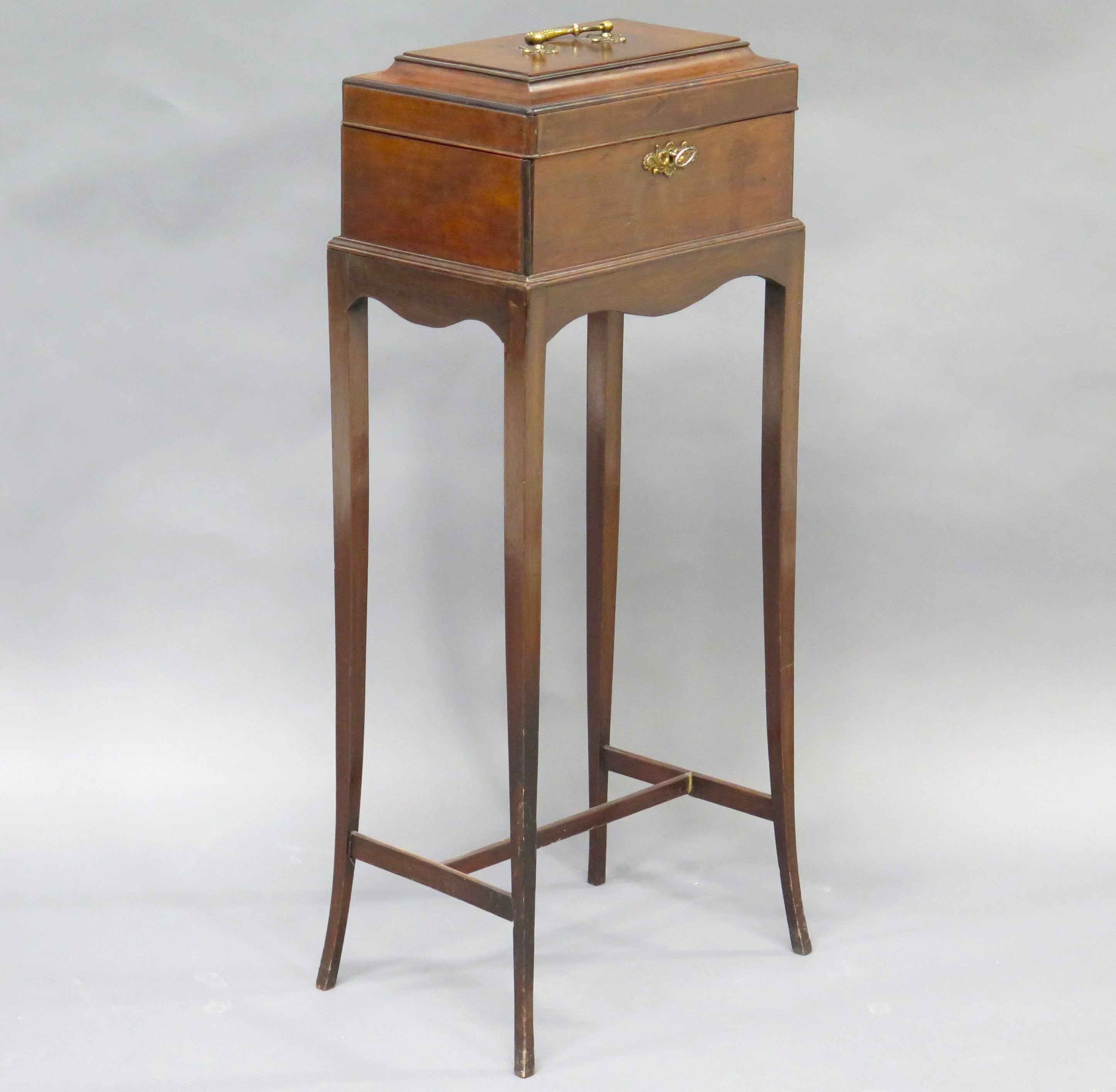 A Sheraton Mahogany Sewing Box on Stand