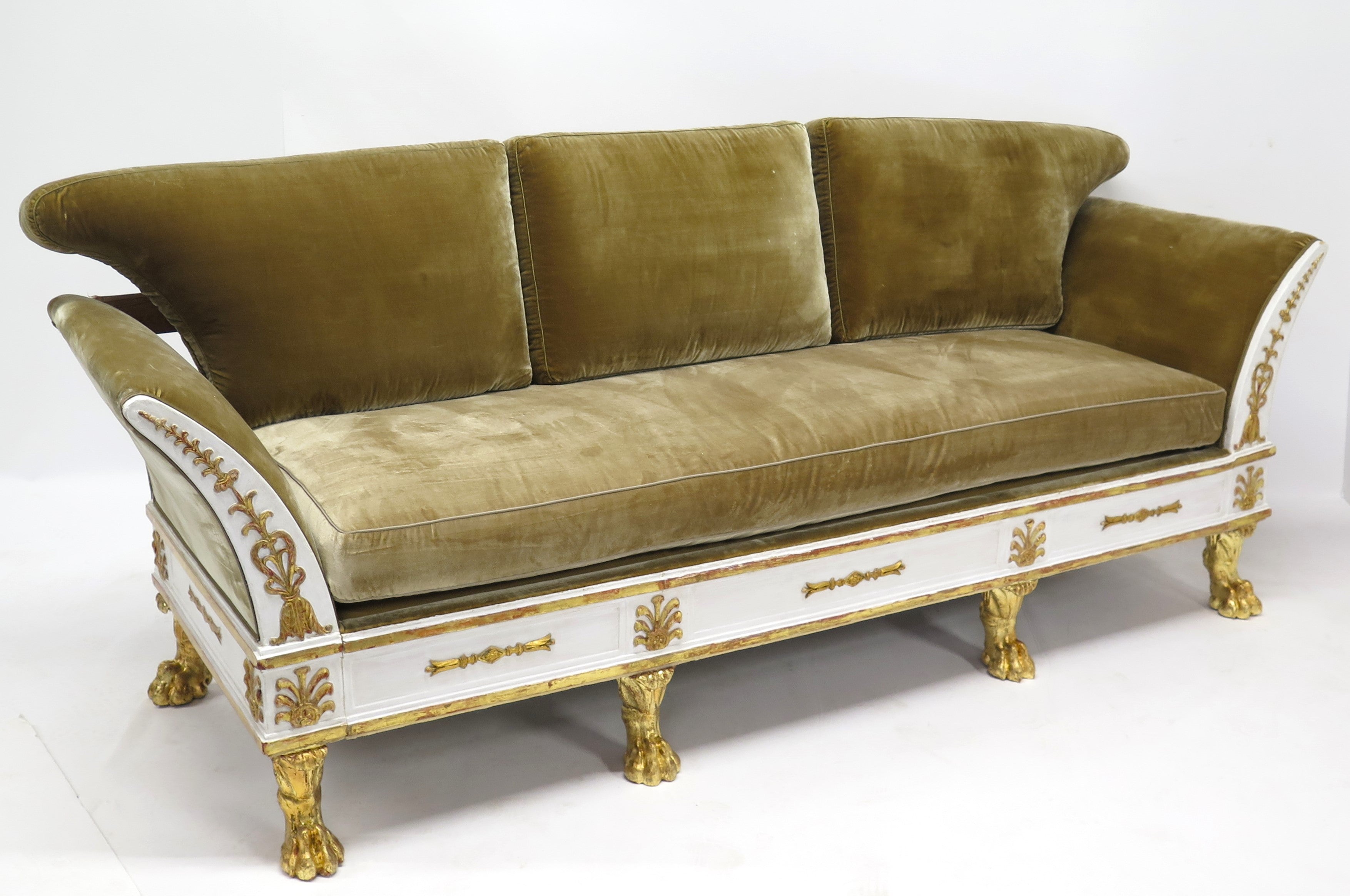 A Beautiful Late Regency Polychrome Settee