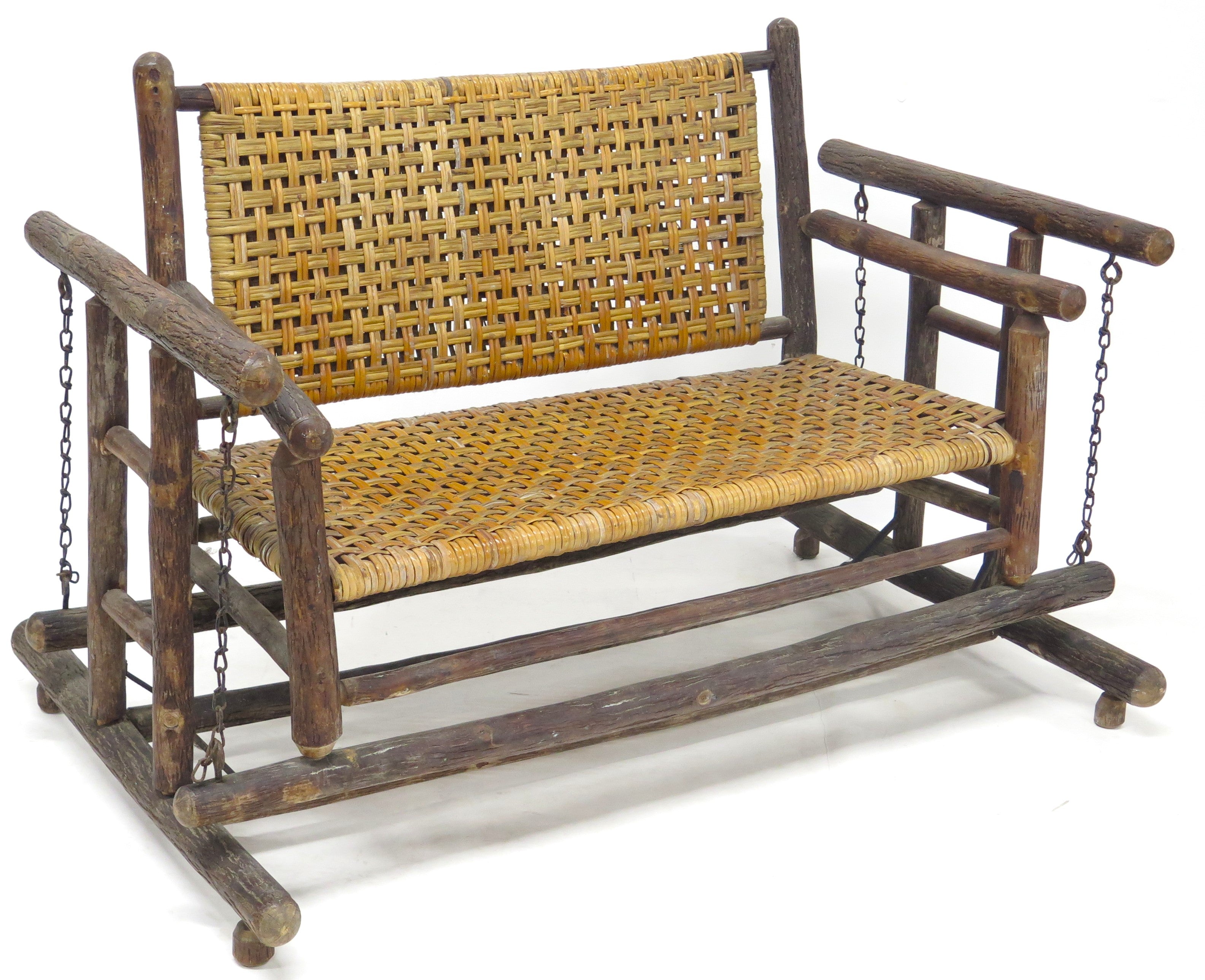 American Rustic Old Hickory Porch Glider / Loveseat