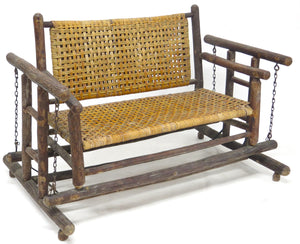 American Rustic Old Hickory Porch Glider / Loveseat