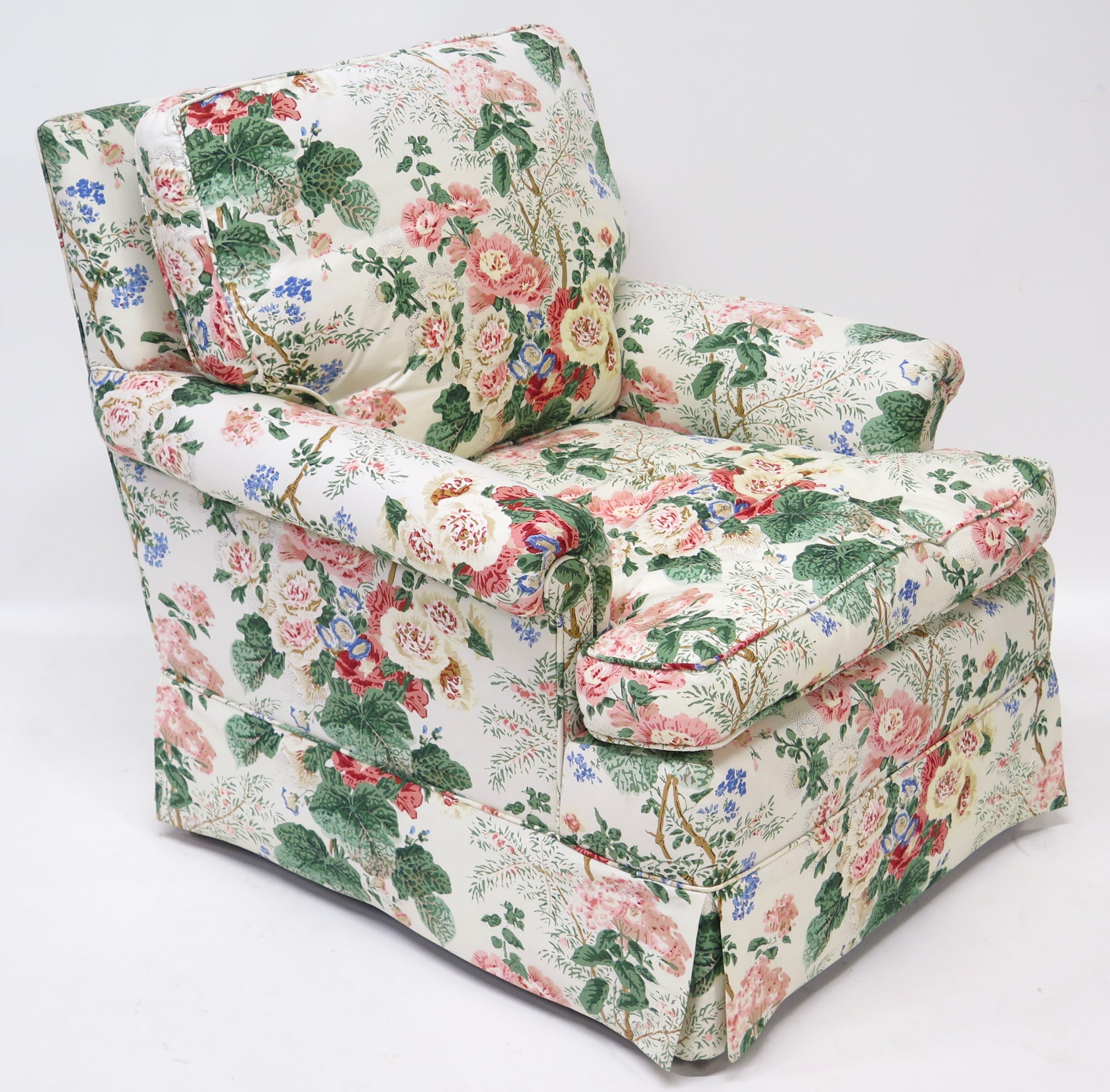 Down Filled Club Chair with Rolled Arms