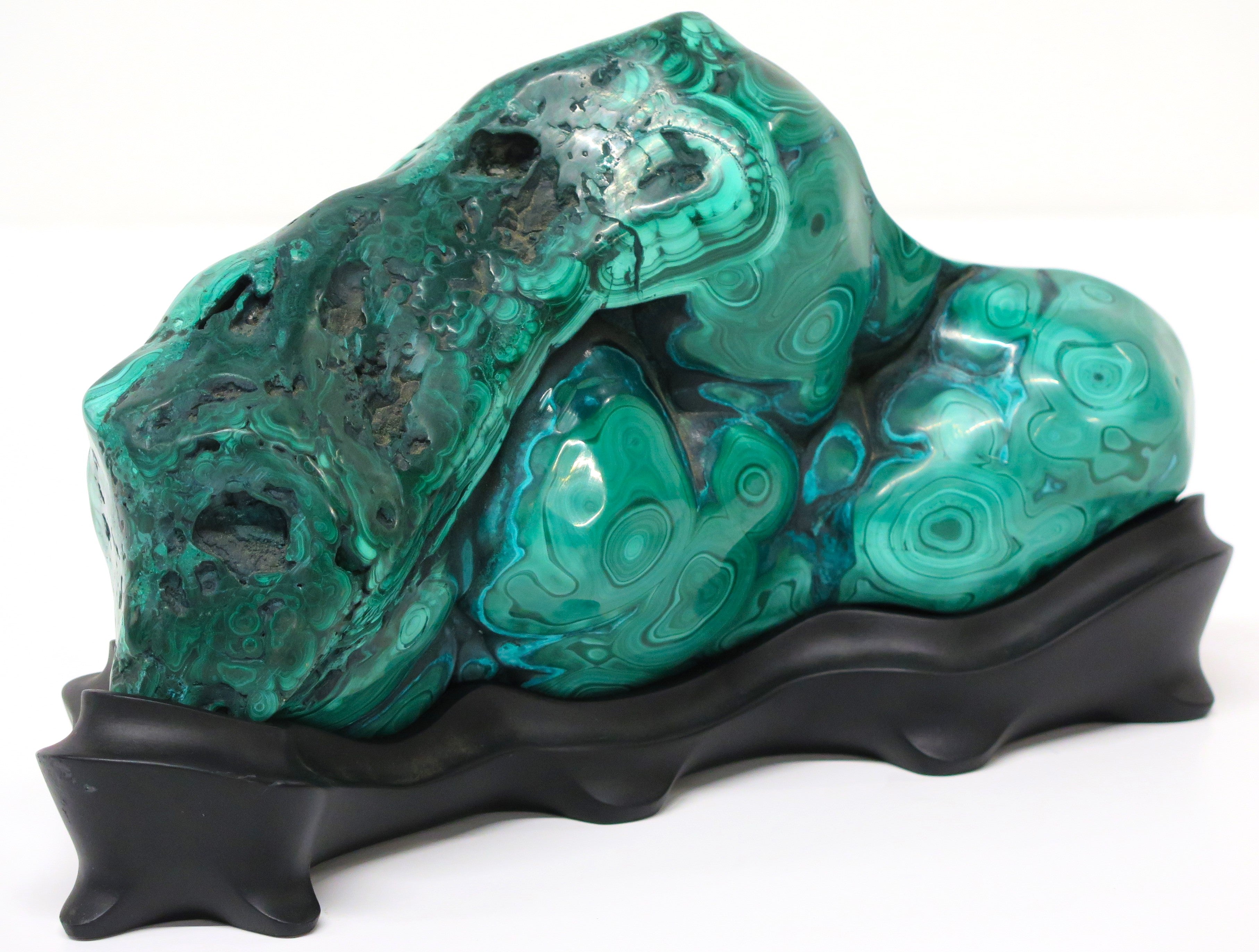 Chinese Malachite Freeform Bullseye Scholar's Rock