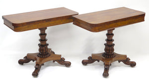 A Matched Pair of William IV Rosewood Games Tables