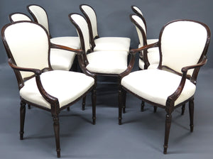 Set of Eight (8) George III Mahogany Dining Chairs