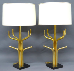 A Pair of Fine French Gilt Bronze Lamps