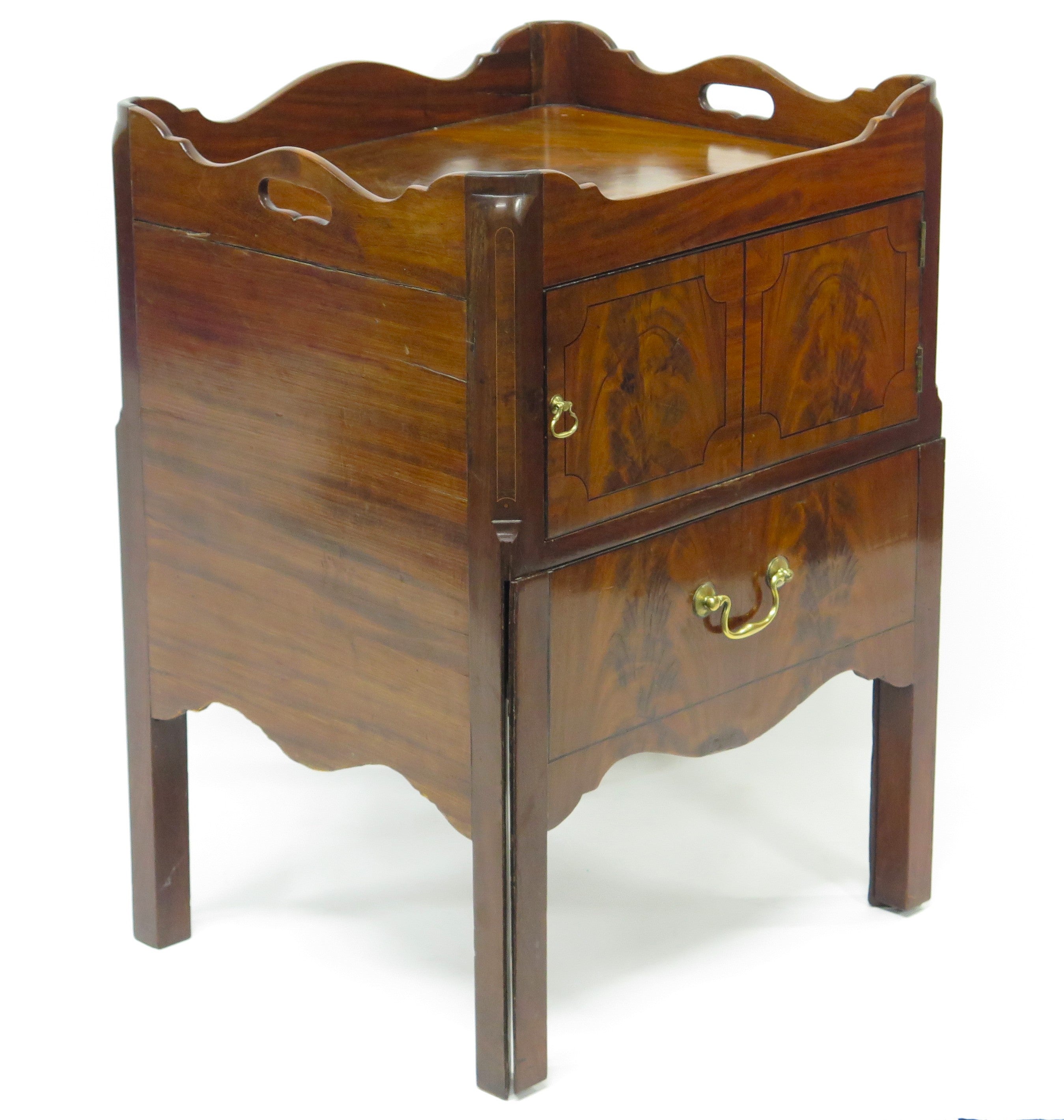 A George III Mahogany Bedside Cabinet