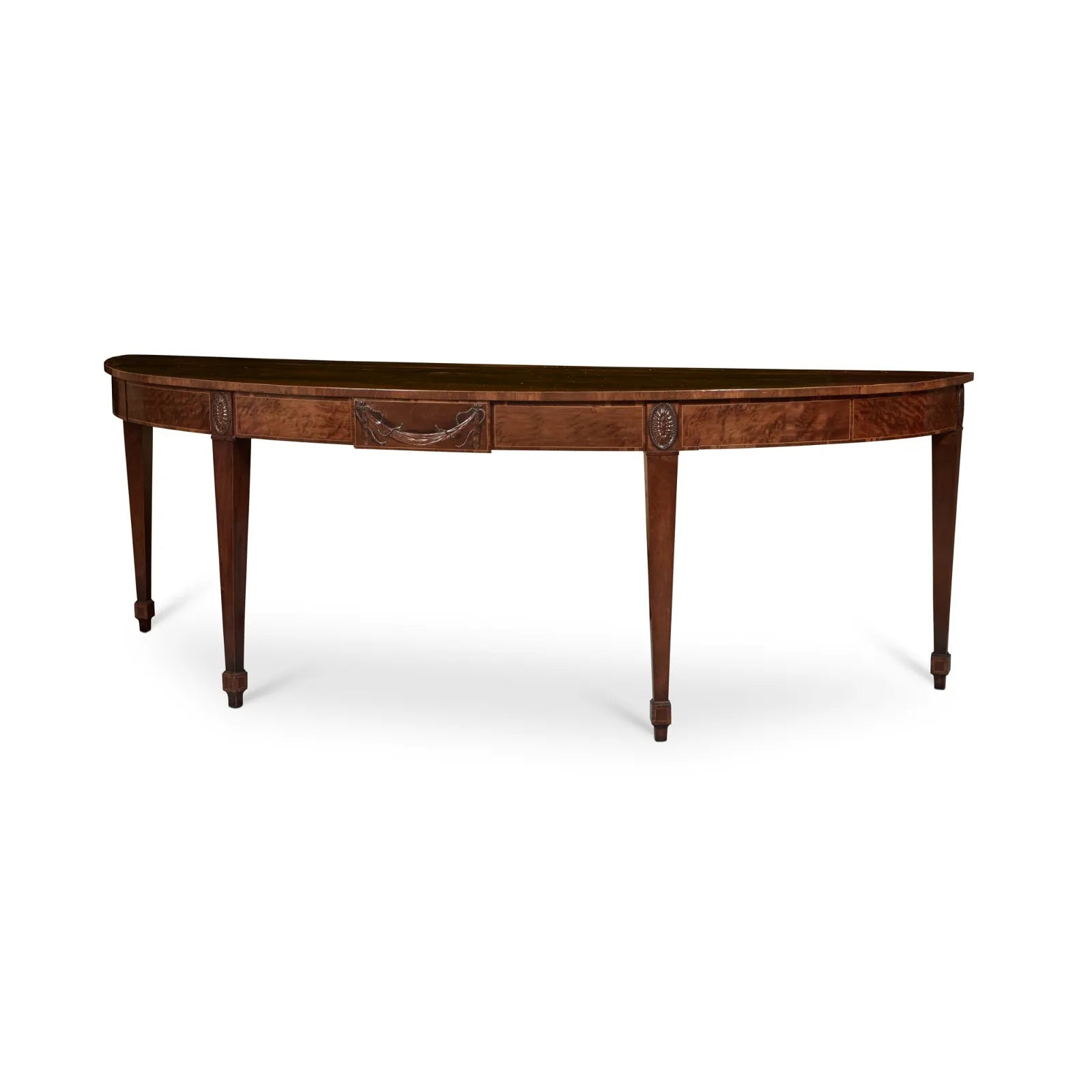 Generously Proportioned George III Mahogany Demilune Serving Table