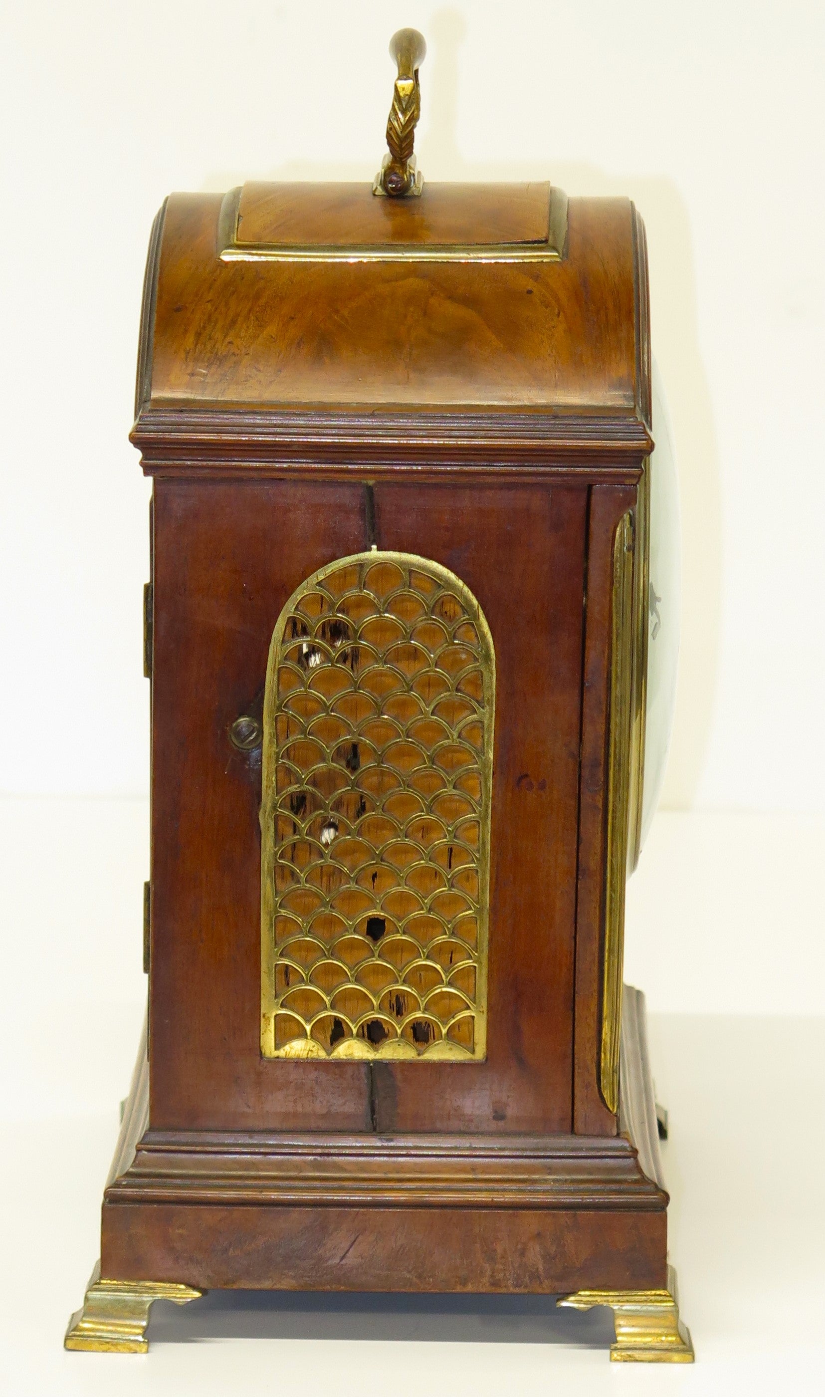 George II Mahogany Arched-Top Bracket Clock by Sly, Weymouth, England