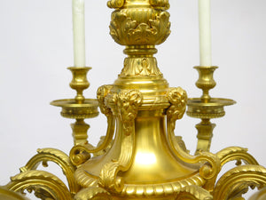 A Handsome French 19th Century Louis XIV Style Ormolu Chandelier