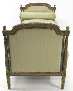 A Nicely Carved Louis XVI Paint and Parcel Gilt Daybed