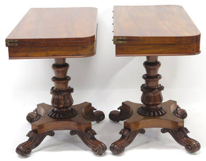 A Matched Pair of William IV Rosewood Games Tables