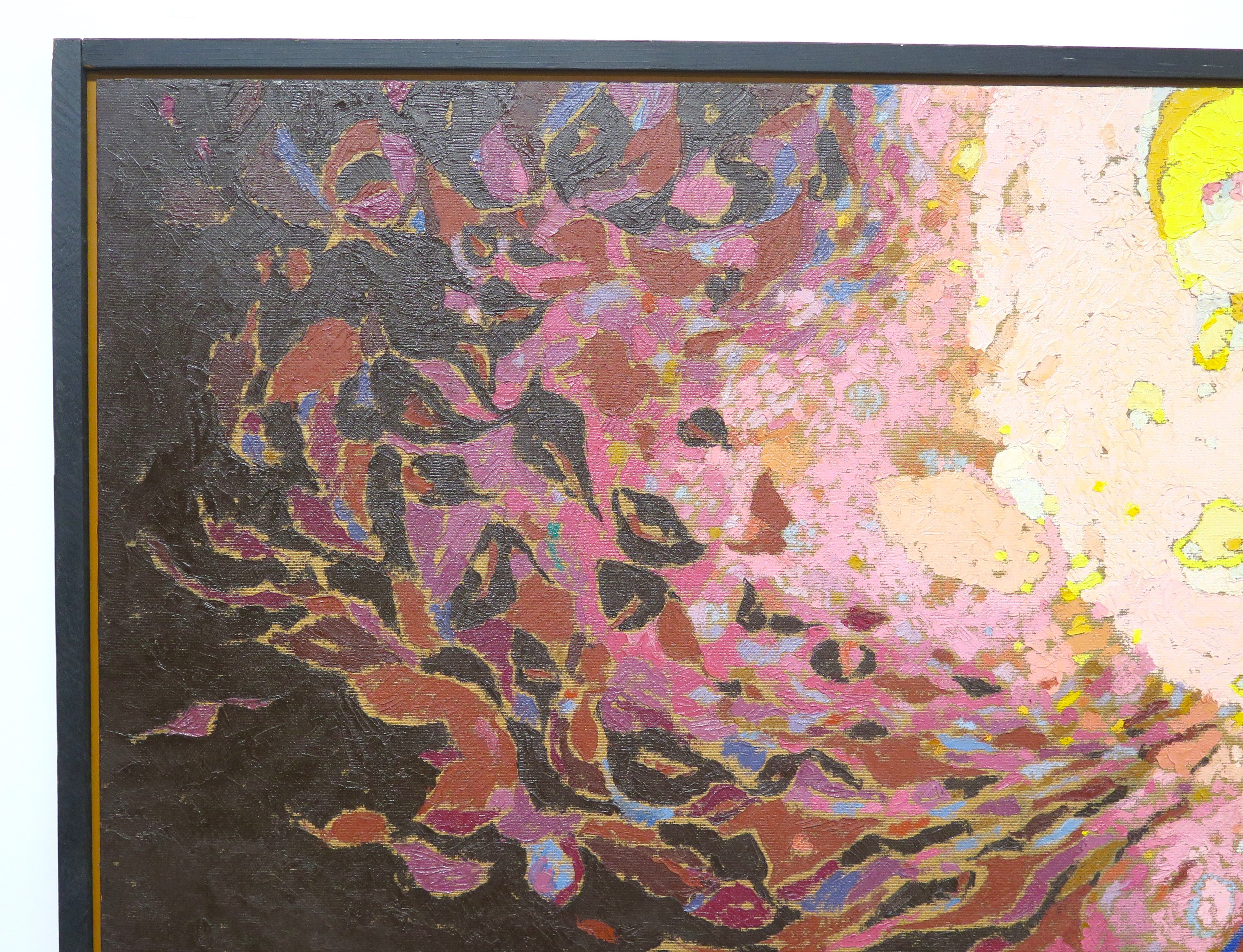 Oil on Board "Black Flight of the Cosmic Trigeskiss Leaves"