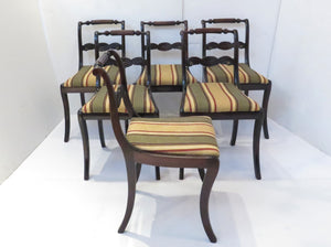 Set of ( 6 ) English Regency Mahogany Chairs