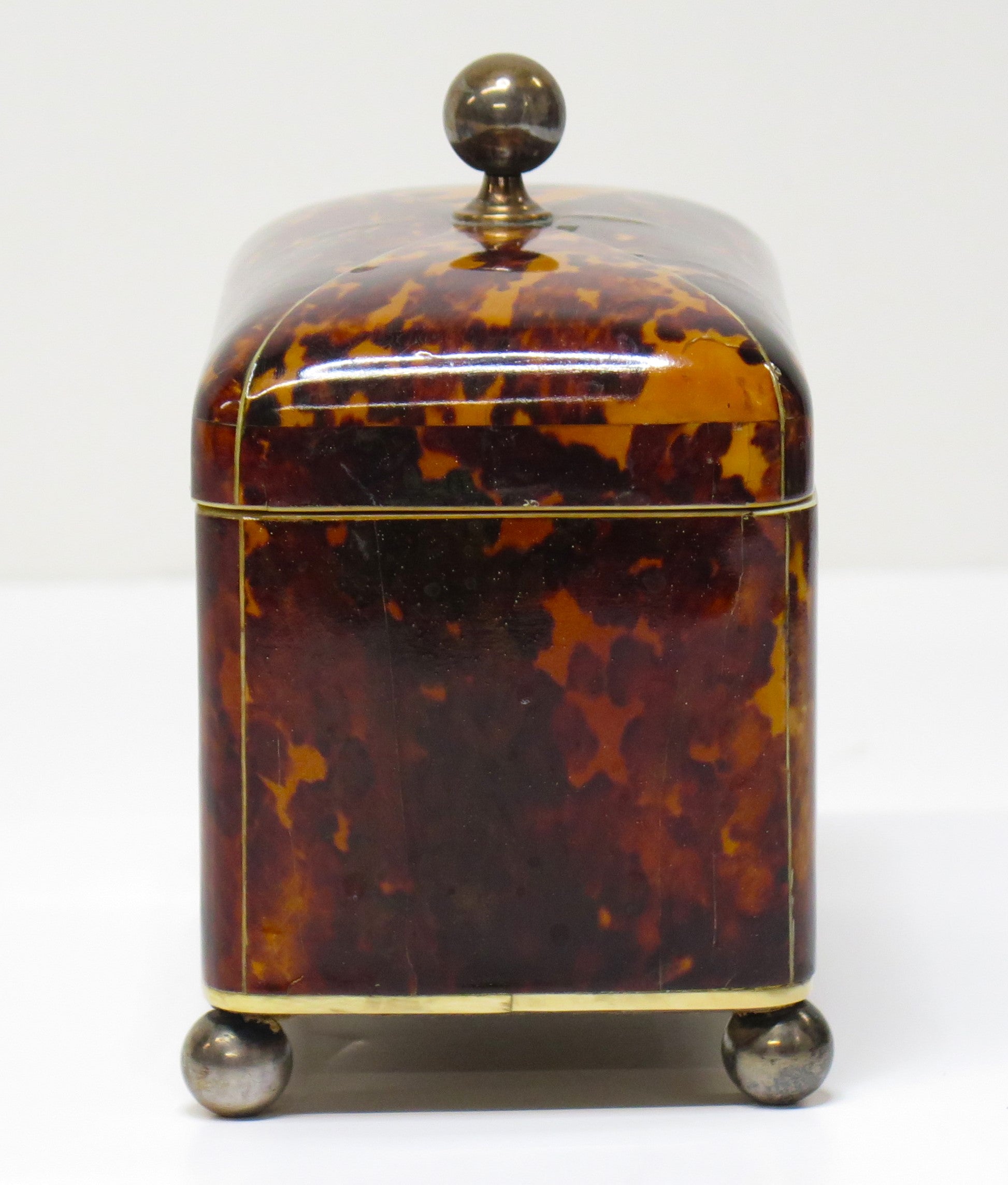 Tortoise Shell Tea Caddy with Silver Decoration – Nick Brock Antiques