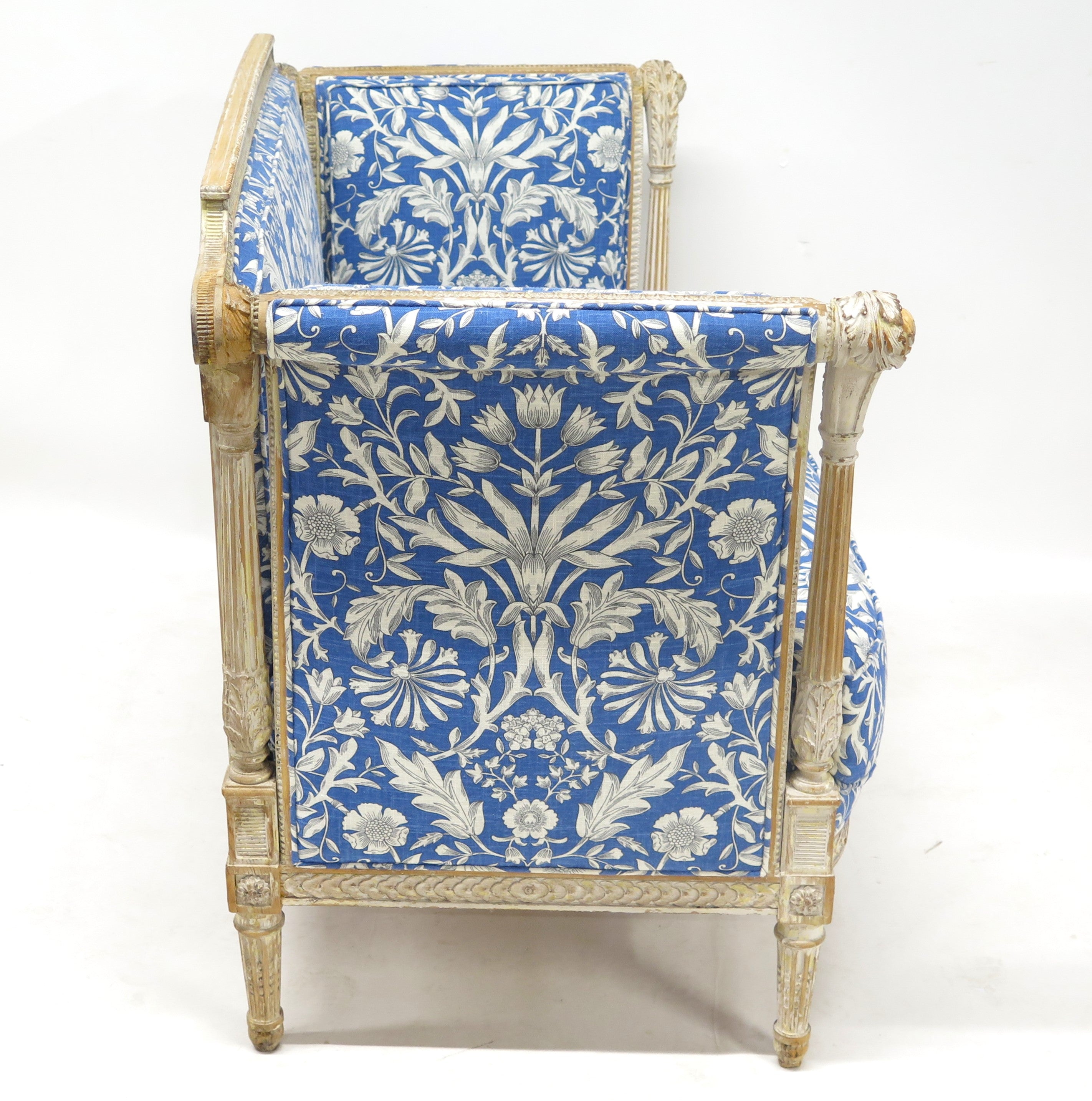 Directoire-Style Sofa with Carved and Painted Frame