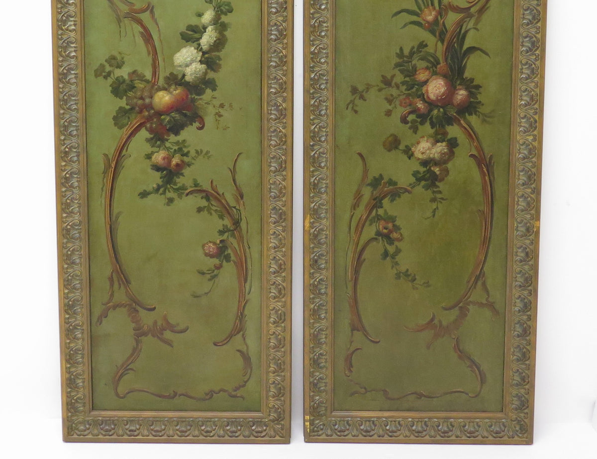 A Pair of 19th Century Tall Painted Panels – Nick Brock Antiques