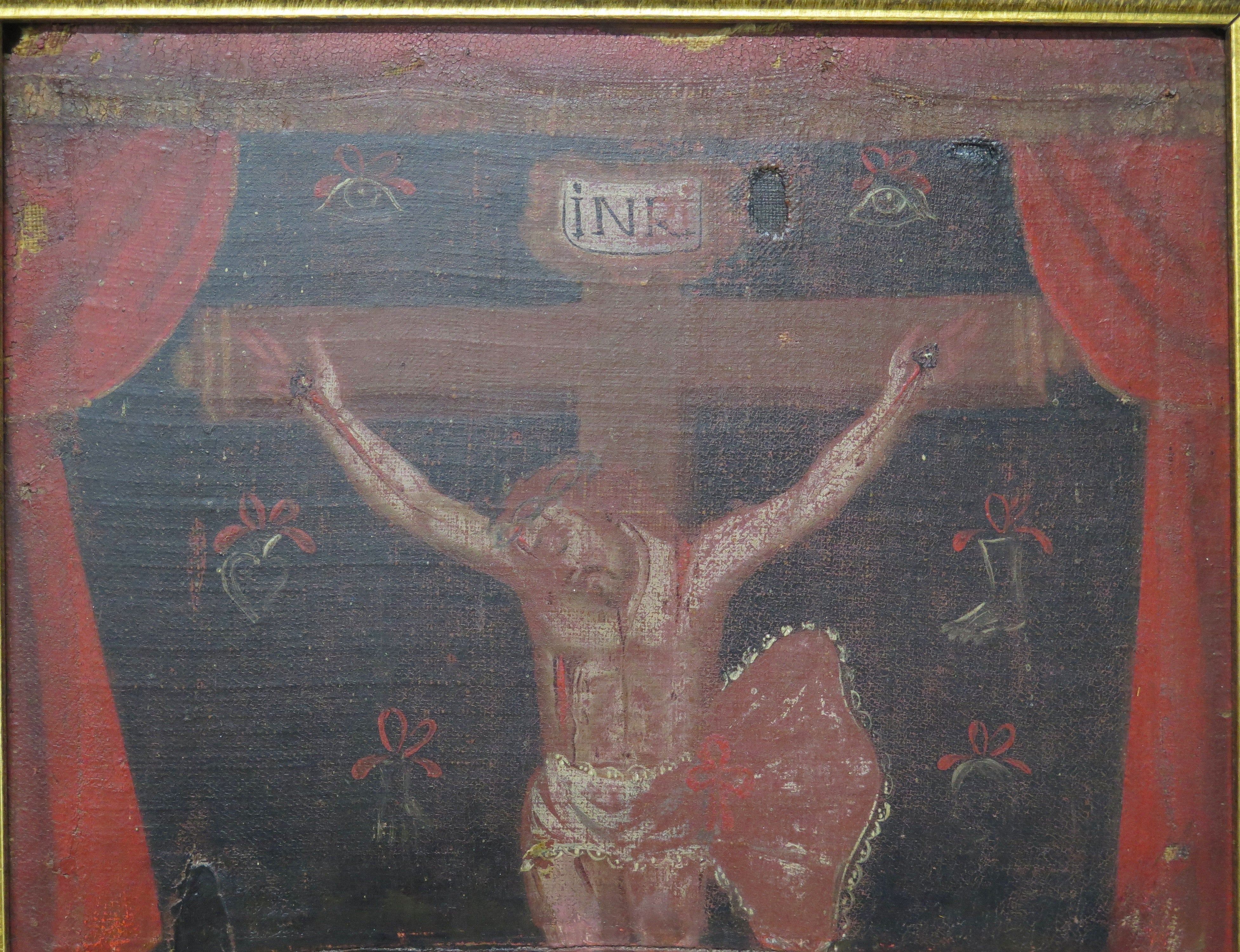 18th Century Spanish Colonial Oil on Canvas Painting
