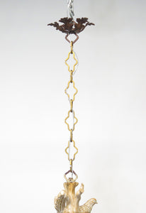 A Carved Italian Faux Bois Pickled Ten Light Chandelier
