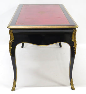 A Louis XV-Style Black Lacquer Bureau Plat / Writing Desk