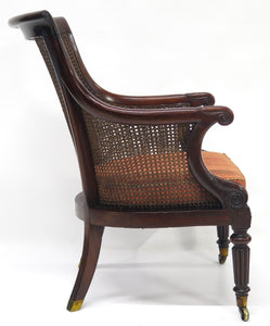 English Regency Caned Library Chair, possibly Gillows