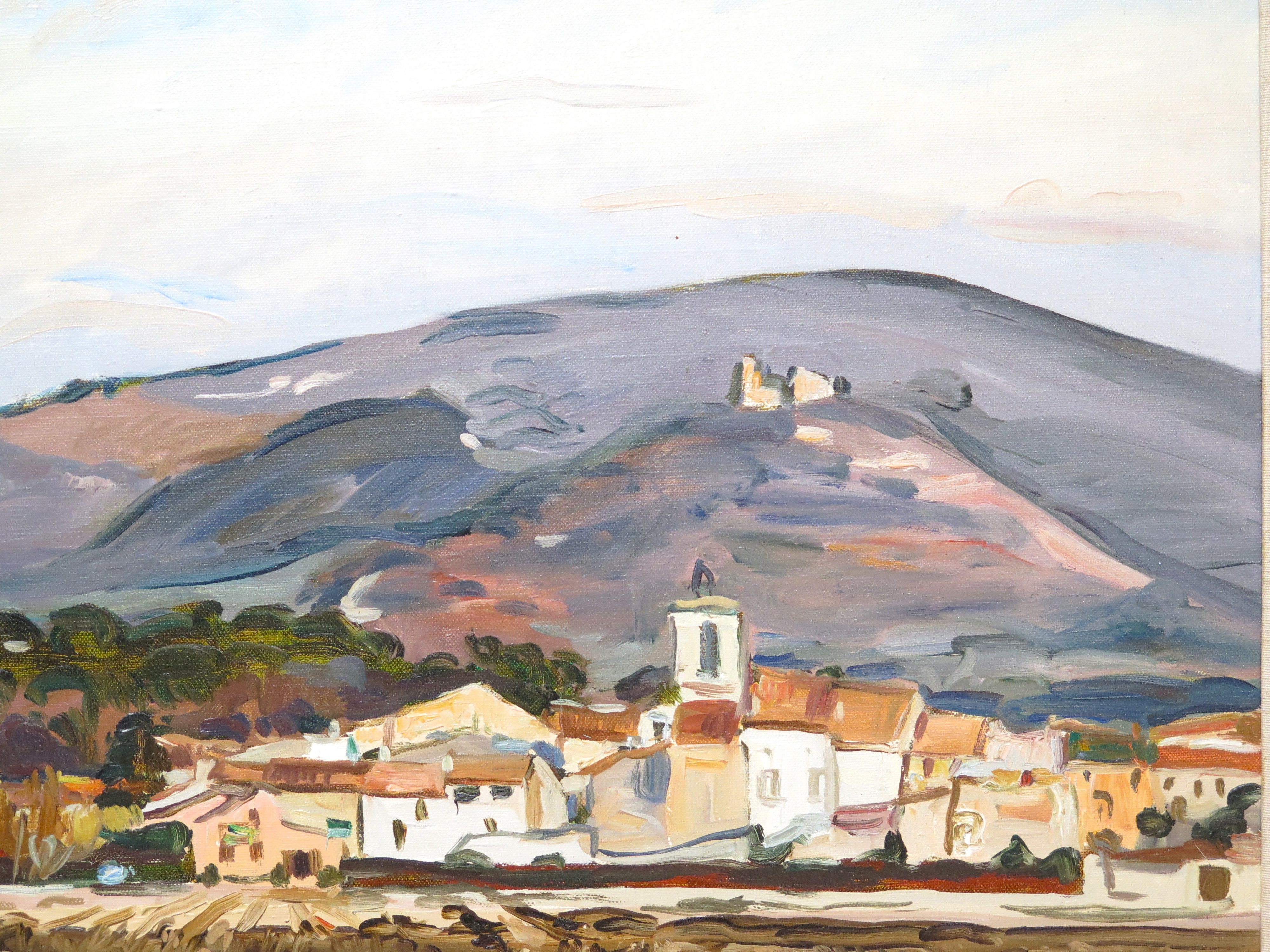 "Vue de Garéoult, Var" 1983 by Robert Mendoze (French, 1930-2014)