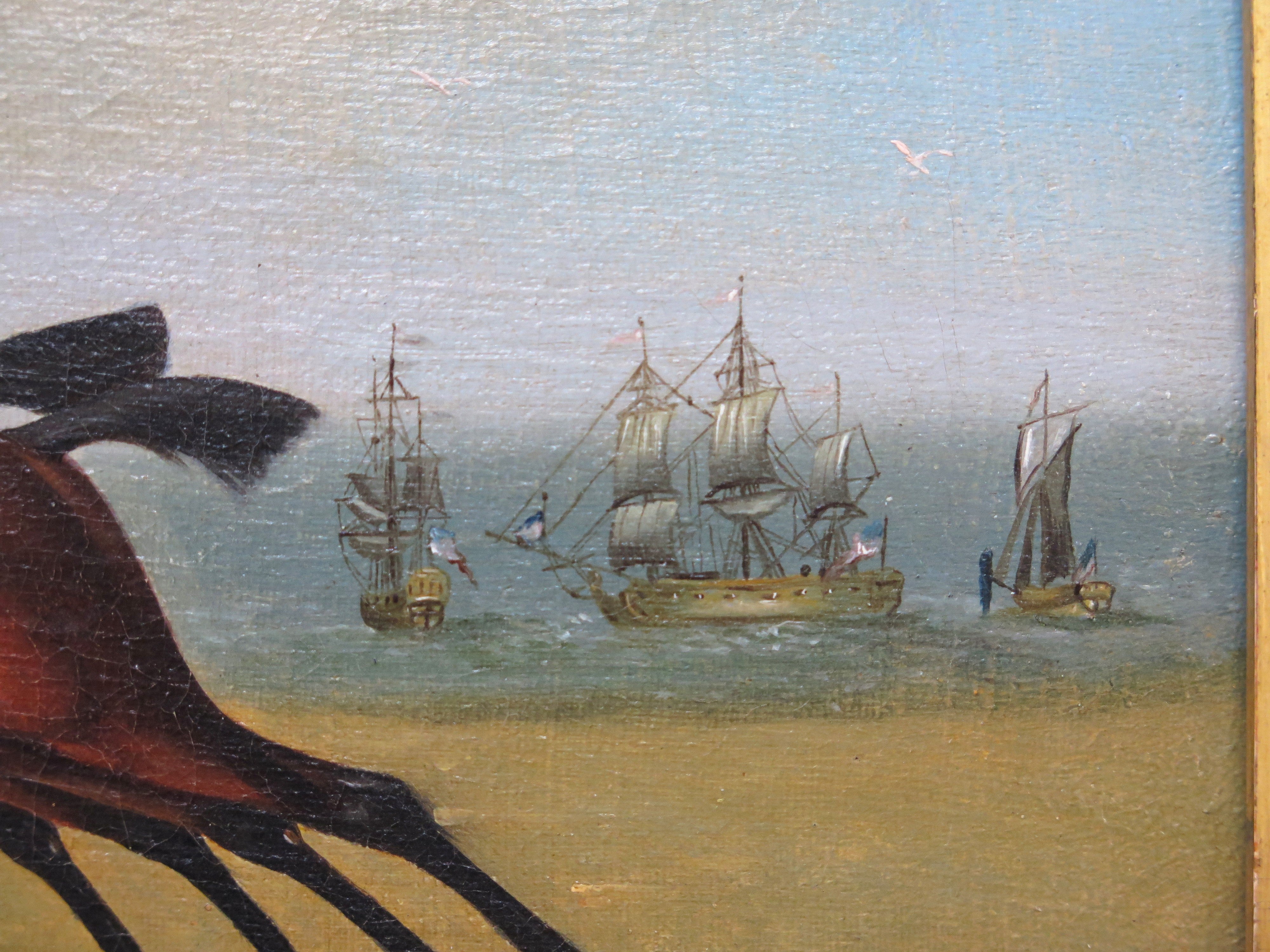 Late Georgian Oil on Canvas Horses with Jockeys