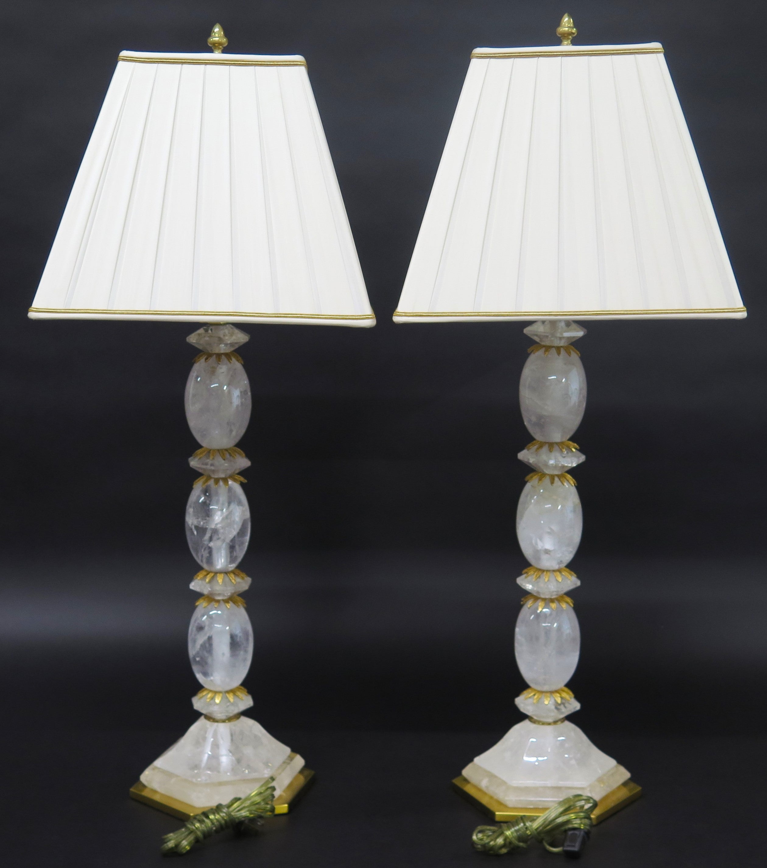 A Pair of Rock Crystal Lamps