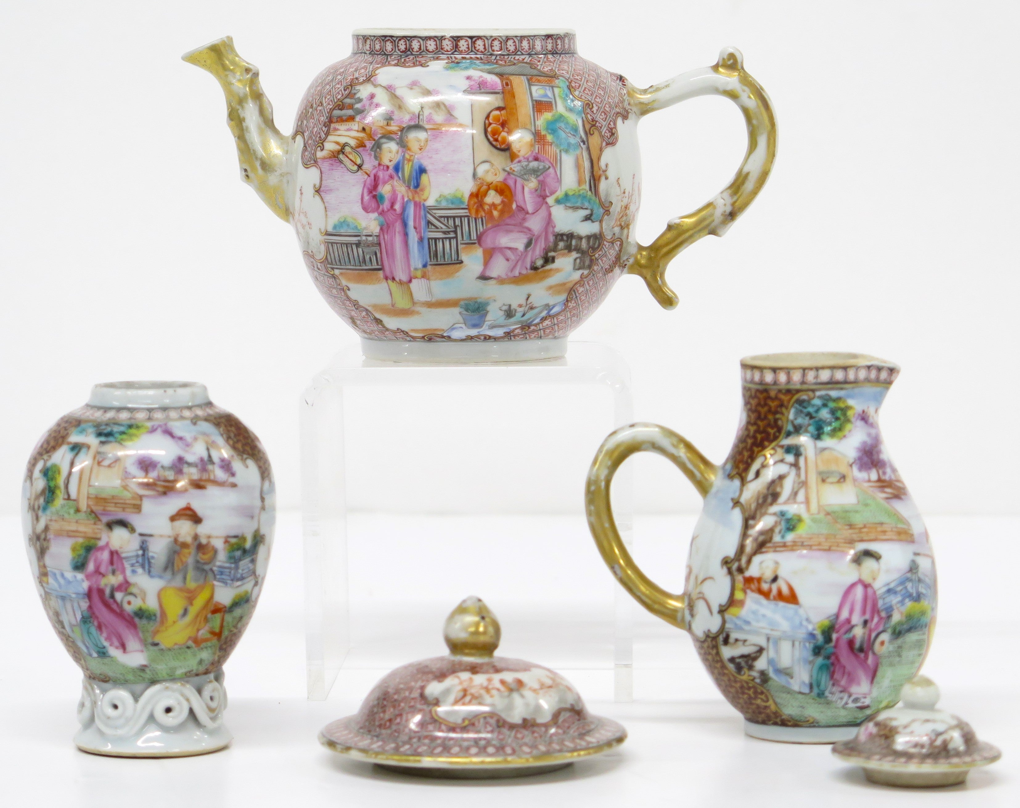 Chinese Export Tea Set, Rockefeller Pattern