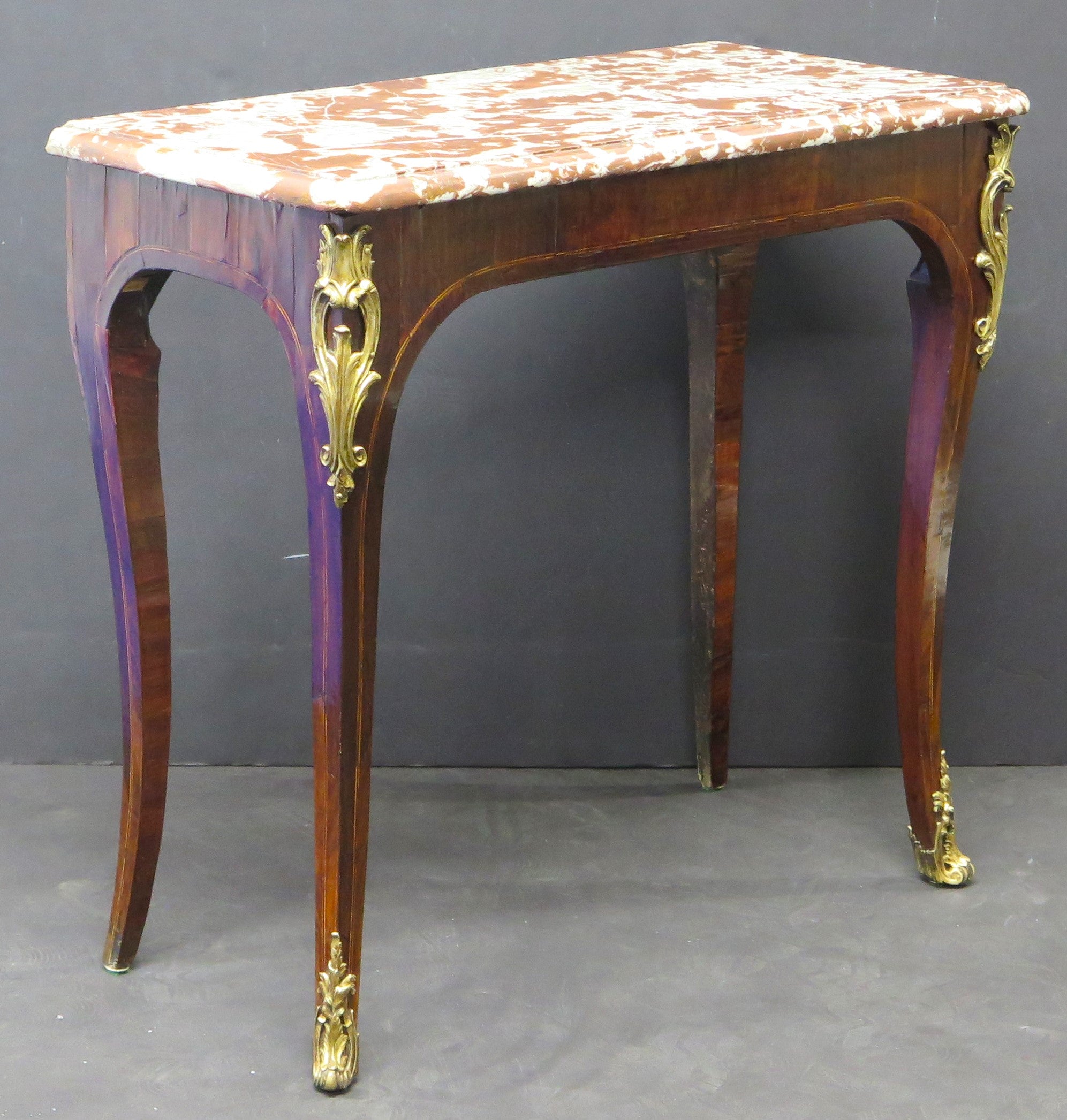 A Small Louis XV Marble Topped Console Table