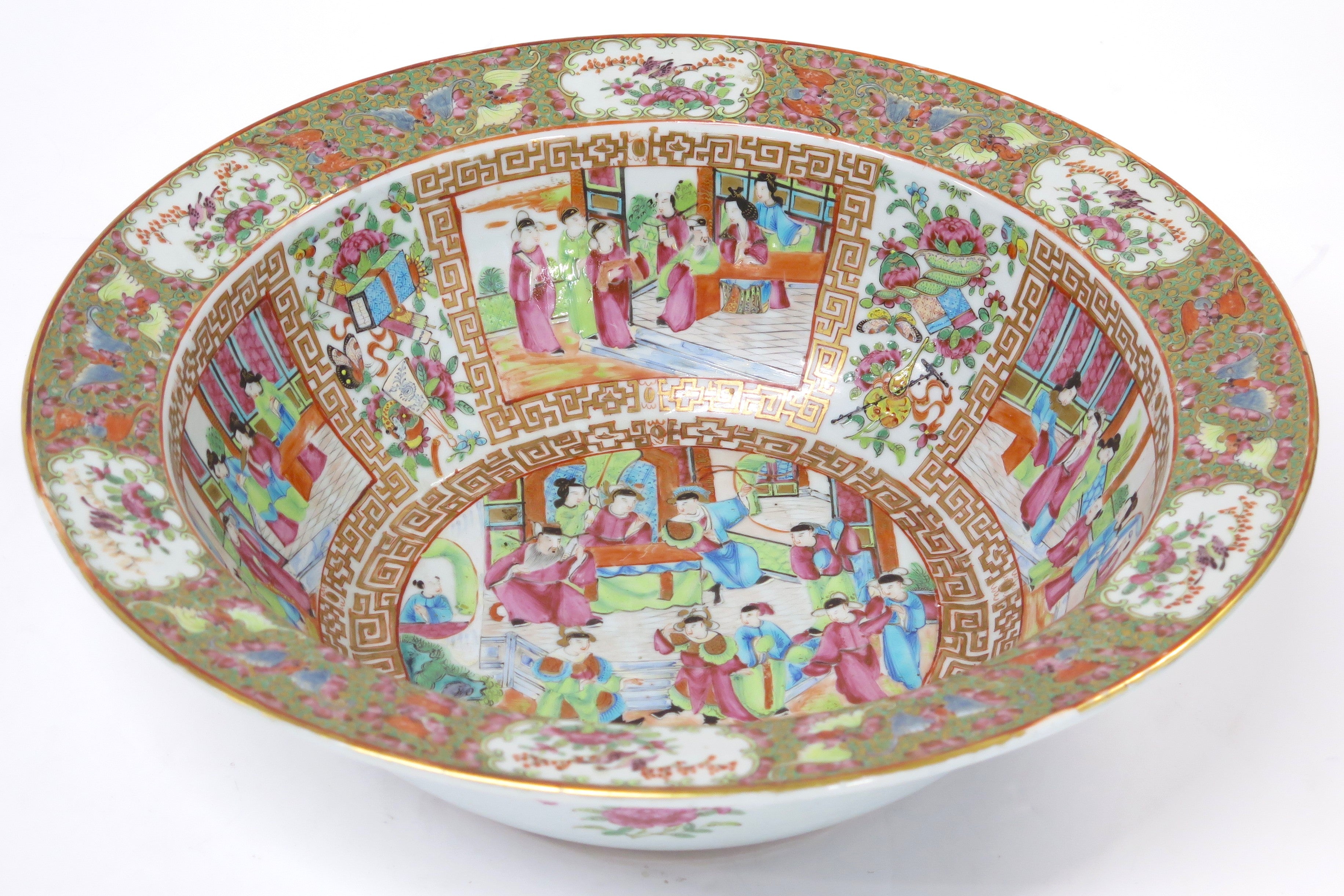 A Fine Large Chinese Export Rose Medallion Bowl