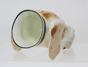 Antique Porcelain Stirrup Cup in the Form of a Hound's Head