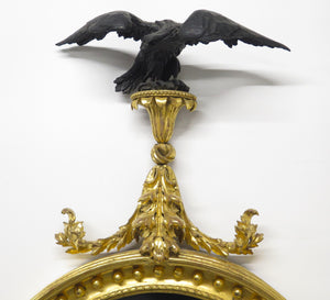 A Superb Early Regency Ebonised and Giltwood Convex Mirror