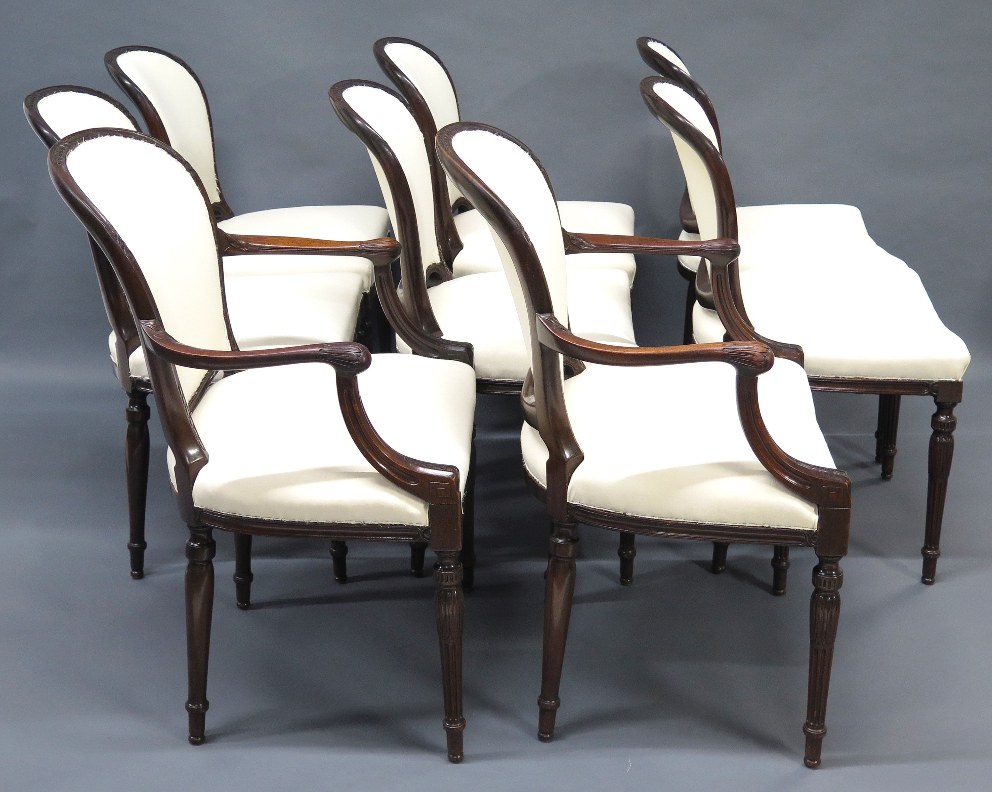 Set of Eight (8) George III Mahogany Dining Chairs