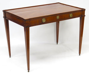 A Late 18th / Early 19th Century Dutch Marquetry Inlaid Veneered Silver Table