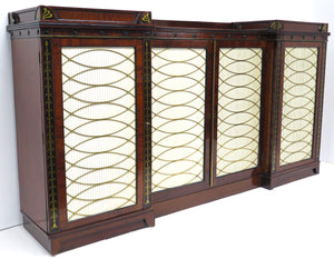 English Regency Brass Inlaid Mahogany and Ebony Cabinet