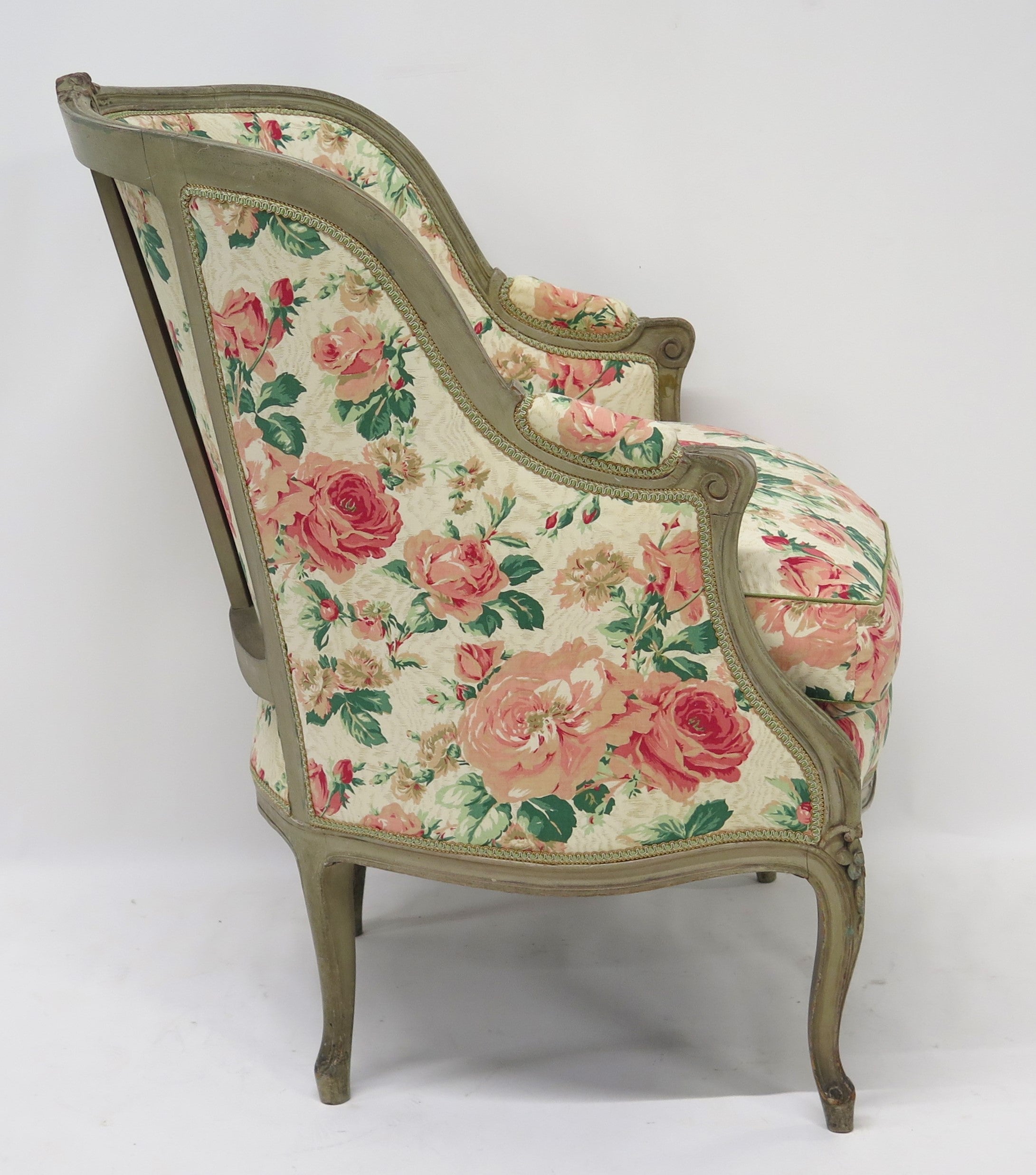 A Beautiful Louis XV Style Painted Bergere