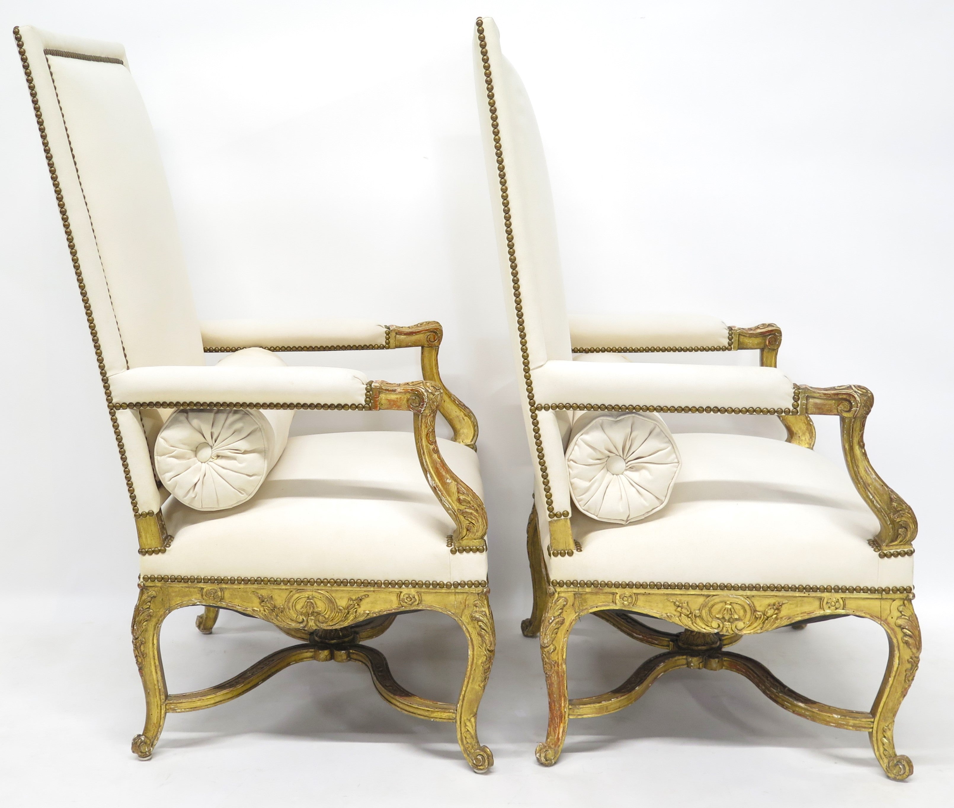 Pair of 19th Century Louis XV Style Giltwood Fauteuils