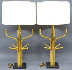 A Pair of Fine French Gilt Bronze Lamps