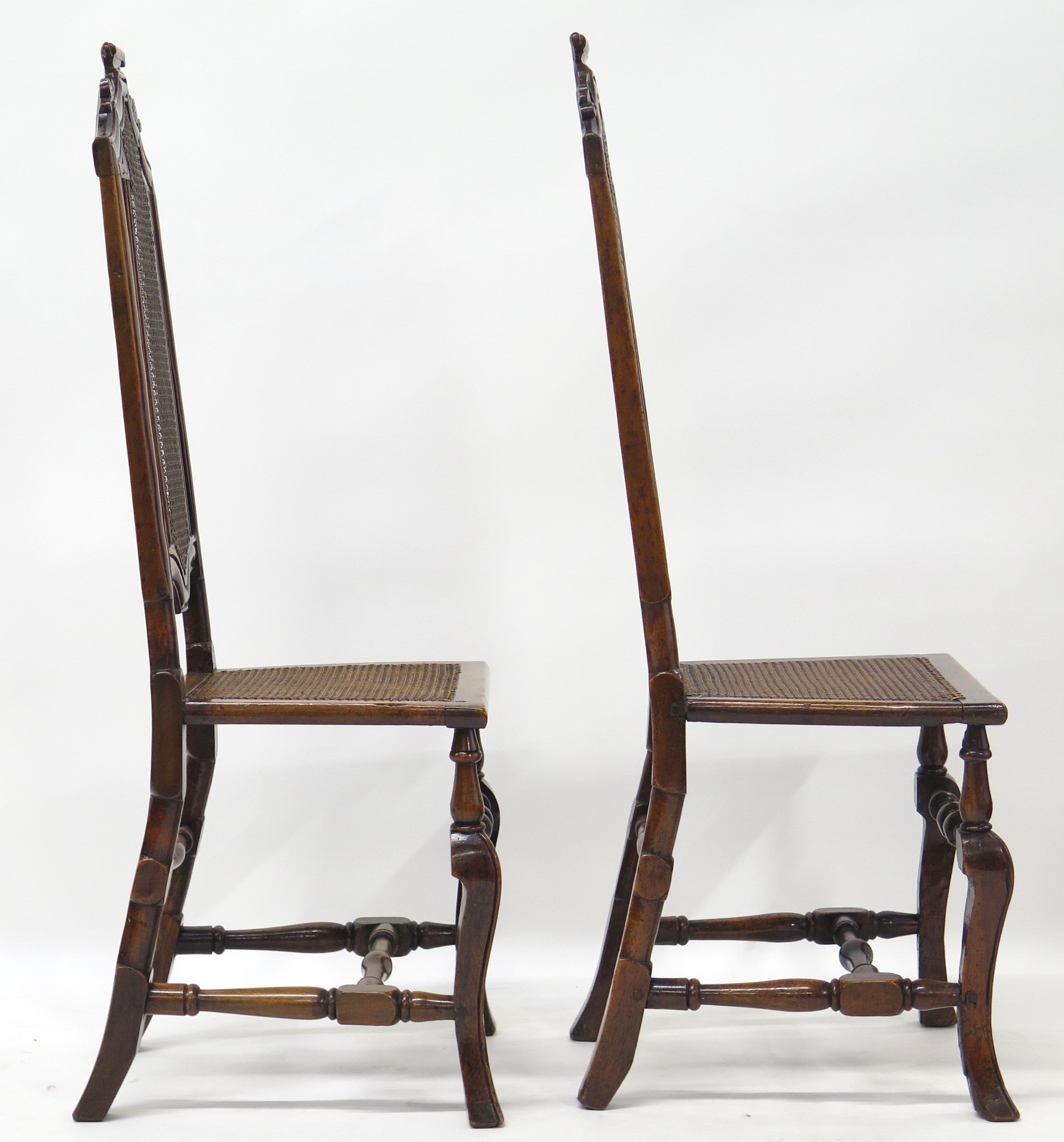 A Pair of William and Mary Walnut Side Chairs